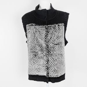 Faux fur sweater vest.